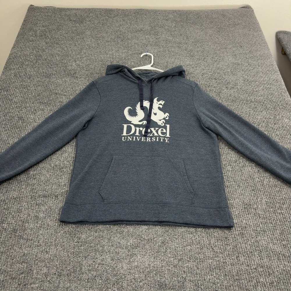 Drexel Dragons Redshirt Hoodie Audience L Blue Cotton Blend Pullover Collegiate